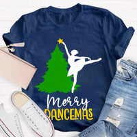 Festive Ballet Dancer Christmas T-Shirt, Merry Dancemas Ballerina Shirt, Adorable Holiday Dance Studio Tee, Xmas Nutcracker Dancer Present