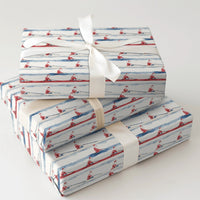 Crew Rower Scull Holiday Gift Wrap, Rowing Santa Wrapping Paper, Watercolor Sports Santa Paper, Christmas Regatta Wrapping Paper Roll