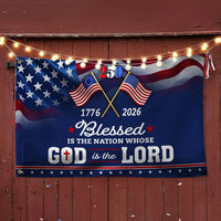 250 Years America Blessed Nation Flag | 1776-2026 Patriotic Grommet House Flag | UV-Resistant Polyester | Religious Americana Gift