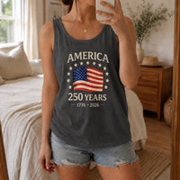America 250 Years Tank Top | Vintage 1776-2026 Patriotic Flag Design | Soft Breathable Unisex Fit | Gift for History Lovers