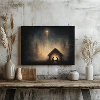 Star of Bethlehem Canvas Print, Nativity Scene Canvas Wall Art, Holy Family Christmas Wall Decor, Christian Holiday Digital Download