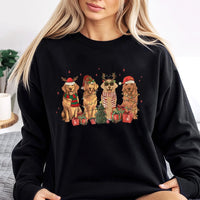 Festive Dog Holiday Sweater, Golden Retriever Christmas Sweatshirt, Adorable Pet Lover Crewneck, Winter Dog Mom Pullover, Xmas Present for Dog Mom