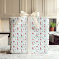 Watercolor Sports Christmas Gift Wrap, Tennis Santa Wrapping Paper, Tennis Santa Claus Wrapping Paper, Whimsical Holiday Gift Wrap