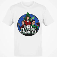 Humorous Office Holiday Graphic Tee, Party Planning Committee Christmas T-Shirt, Xmas Party Humor Shirt, Retro TV Comedy Fan Present Tee