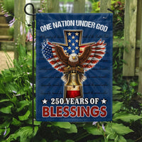 One Nation Under God Garden Flag | 250 Years of Blessings Eagle Design | Double-Sided Polyester | Christian Patriotic Home Decor Gift