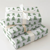 Forest Evergreen Gift Wrap, Watercolor Pine Tree Wrapping Paper, Rustic Winter Tree Wrapping Paper, Woodland Christmas Gift Wrap Roll