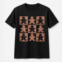 Retro Checkered Christmas Graphic Tee, Gingerbread Man T-Shirt, Holiday Cookie Baking Shirt, Adorable Xmas Winter Season Graphic Top