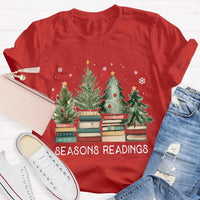 Humorous Holiday Book Pun T-Shirt, Seasons Readings Teacher Shirt, Adorable Christmas Reading Graphic Tee, Book Lover Christmas T-Shirt