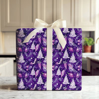 Christmas Shoe Holiday Gift Wrap, Purple High Heel Wrapping Paper, Chic Fashion Tree Wrapping Paper, Glam Winter Present Gift Wrap