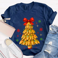 Red Bow Holiday Teacher Shirt, Pencil Christmas Tree T-Shirt, Adorable Winter Educator Graphic Tee, Back to School Xmas Party Present