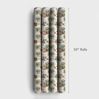 Hawaiian Vacation Santa Gift Wrap, Tropical Santa Wrapping Paper, Beach Palm Tree Holiday Present Paper, Humorous Christmas Wrapping Paper