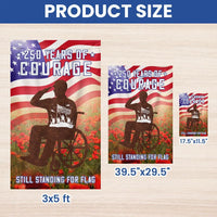 250 Years of Courage Veteran Garden Flag | Semiquincentennial Military Tribute | Double-Sided Polyester | Veterans Day Memorial Gift