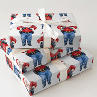 Law Enforcement Santa Claus Gift Wrap, Police Officer Santa Wrapping Paper, Cop Santa Holiday Paper, Christmas Present Wrapping Paper Roll