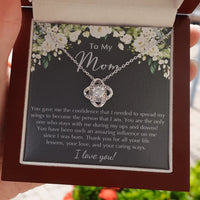 14k White Gold Love Knot Pendant, Mom Love Knot Necklace, Sparkling Cubic Zirconia Love Knot Jewelry, Meaningful Christmas Present for Mom
