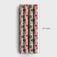 Festive Pattern Holiday Gift Wrap, Ugly Christmas Sweater Wrapping Paper, Retro Xmas Stocking Wrapping Paper, Holiday Decor