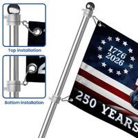 250 Years of Power Patriotic Flag 1776-2026 | American Horse Design House Flag | UV-Resistant Polyester | Commemorative Independence Gift