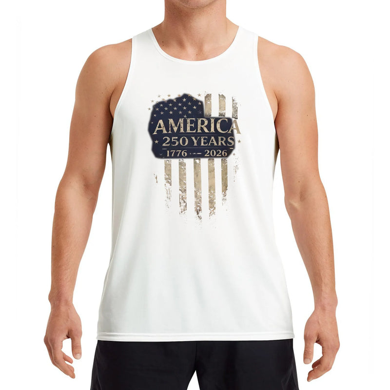 America 250 Years Tank Top | USA Flag 1776-2026 Commemorative Design | Soft Breathable Unisex Fit | Patriotic Gift for History Fans