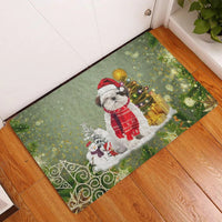 Christmas Tree Dog Doormat, Shih Tzu Christmas Doormat, Holiday Entryway Doormat, Dog Lover Welcome Mat, Winter Porch Floor Decor Present