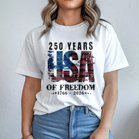 USA 250 Years of Freedom T-Shirt | 1776-2026 Anniversary Graphic Design | Premium Cotton Patriotic Apparel | Fourth of July Gift for Men Women