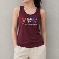 America 250th Anniversary Tank Top | Patriotic Bow Design with 250 Years of Freedom | Soft Breathable Unisex Fit | Trendy 4th of July Gift