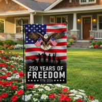 250 Years of Freedom Garden Flag | Patriotic Eagle Betsy Ross Design | Double-Sided Polyester | 1776-2026 Anniversary Gift