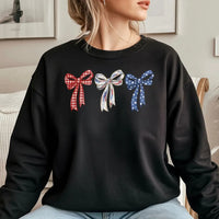 Patriotic Coquette Bow Sweatshirt | America 250 Years Graphic | Soft Cotton Blend | 4th of July Gift for Women