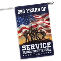 250 Years of Service Garden Flag | Semiquincentennial Veterans Day Decor | Double-Sided Polyester | Patriotic Military Gift 1776-2026