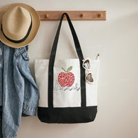 Personalized Name Teacher Color-blocked Canvas Bag