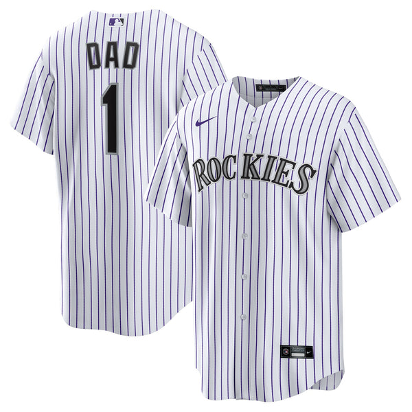 Colorado Rockies Nike White #1 Dad Home Replica Jersey