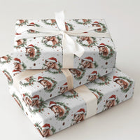 Rustic Equestrian Holiday Gift Wrap, Watercolor Horse Christmas Wrapping Paper, Country Farmhouse Gift Wrapping Paper, Xmas Roll Gift Wrap