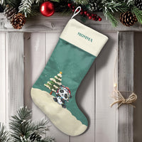 Adorable Animal Holiday Stocking, Personalized Panda Christmas Stocking, Velboa Custom Name Christmas Stocking, Xmas Mantle Decor, Present for Kids