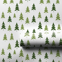 Minimalist Forest Holiday Gift Wrap, Pine Tree Christmas Wrapping Paper, Woodland Pine Tree Gift Wrapping Paper, Rustic Holiday Present Wrap