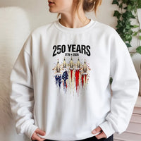 America 250 Years T-Shirt | Vintage Fighter Jet American Flag Graphic | Premium Cotton | Collector's 4th of July Gift for Patriots