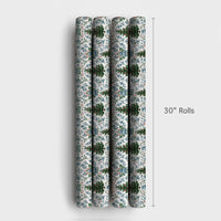 Blue and White Ginger Jar Holiday Gift Wrap, Chinoiserie Christmas Wrapping Paper, Floral Toile Christmas Wrap, Elegant Holiday Present Paper