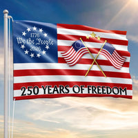 250 Years of Freedom Flag | 250th Anniversary Semiquincentennial 2026 | UV-Resistant Polyester Double-Sided | Patriotic Commemorative Gift
