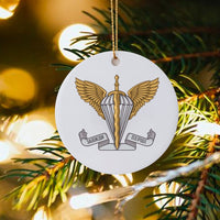 Military Parachute Wings Ornament, Ukrainian Air Assault Forces Ornament, Ceramic Christmas Tree Ornament, Veteran Keepsake Present