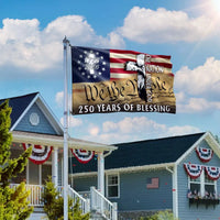250 Years of Blessing Patriotic House Flag | 1776-2026 Eagle Cross Design | UV-Resistant Double-Sided Grommet Flag | American Heritage Decor