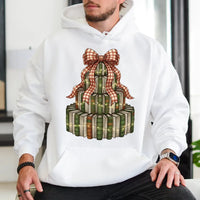 Festive Library Stack Hoodie, Christmas Book Tree Hoodie, Bookish Holiday Graphic Sweatshirt, Reader Teacher Pullover Hoodie Present