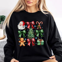 Vintage Santa Bow Sweatshirt, Coquette Christmas Sweatshirt, Adorable Holiday Sweatshirt, Retro Christmas Sweater, Aesthetic Holiday Present