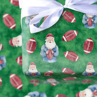 American Football Santa Wrapping Paper, Santa Football Christmas Wrapping Paper, Sports Holiday Wrapping Paper, Game Day Winter Gift Wrap