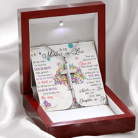 Stainless Steel Cross Necklace, Mother-in-Law Cross Necklace, Religious Faith Cross Necklace, Meaningful Birthday or Christmas Present for Her