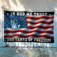 250 Years of Freedom Christian Flag | In God We Trust Patriotic House Flag | UV-Resistant Polyester | American Independence Commemoration