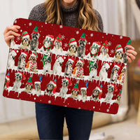 Merry Christmas Snowflake Welcome Mat, Shih Tzu Christmas Doormat, Holiday Dog Door Mat, Winter Entryway Rug, Shih Tzu Lover Xmas Present