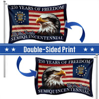 250 Years of Freedom American Flag | Semiquincentennial 2026 Eagle Design | Double-Sided Polyester House Flag | Patriotic Gift