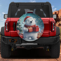 Christmas Santa Hat Wheel Cover, Winter Wonderland Polar Bear Spare Tire Cover, Festive Holiday Tire Protector, Jeep SUV Winter Car Present