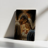 Mary Joseph Jesus Canvas Print, Holy Family Nativity Canvas Wall Art, Christian Digital Download Canvas Art, Religious Christmas Wall Decor