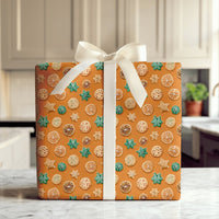 Dried Citrus Slice Wrapping Paper, Christmas Cookie Wrapping Paper, Watercolor Holiday Gift Wrap, Festive Baker Present Wrapping Paper Roll