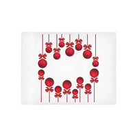 Red Bows Holiday Runner Rug, Christmas Ornaments Runner Rug, Festive Winter Hallway Floor Mat, Xmas Kitchen Runner Rug, Holiday Home Present
