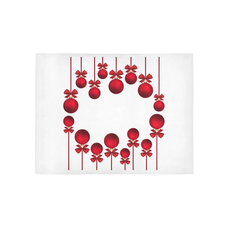 Red Bows Holiday Runner Rug, Christmas Ornaments Runner Rug, Festive Winter Hallway Floor Mat, Xmas Kitchen Runner Rug, Holiday Home Present