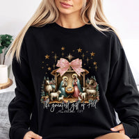 Nativity the Greatest Present of All Sweater, Nativity Scene Sweatshirt, Religious Nativity Christmas Crewneck, Christian Holiday Pullover